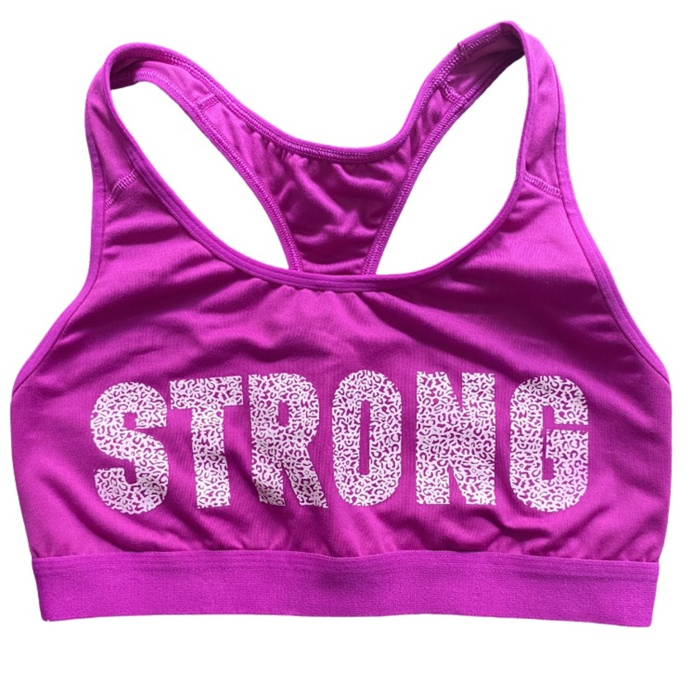 Old Navy Active Fuschia Graphic Medium‎ Support Racerback Sports Bra Size Medium